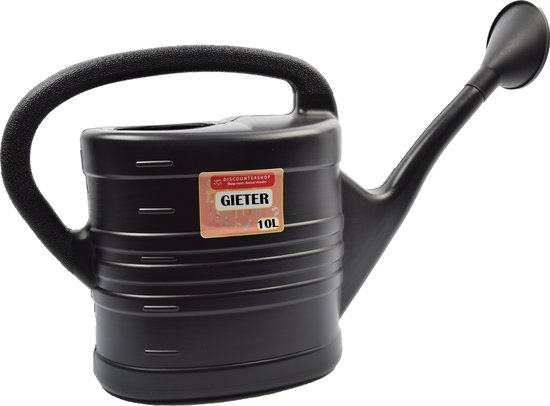 Gieter met broeskop zwart 10 liter - Planten bewatering - Tuinartikelen/tuinieren - Moestuin/zwarttetuin/kruidentuin verzorging