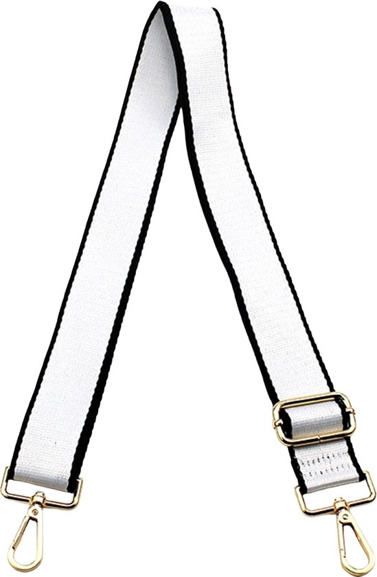 Schouderband voor Tas - Draagband - 4 cm - Wit met Band