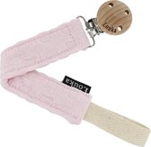 Louka speenkoord wafel licht roze de luxe - houten clip - speenketting