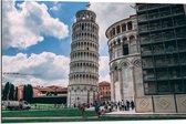 Dibond - Toren van Pisa - Italië - 90x60 cm Foto op Aluminium (Wanddecoratie van metaal)