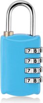 UNRL® Hangslot met cijferslot - 4-cijfer slot - Reisslot - Gymlocker - Hangslot (54x23mm) - Lichtblauw
