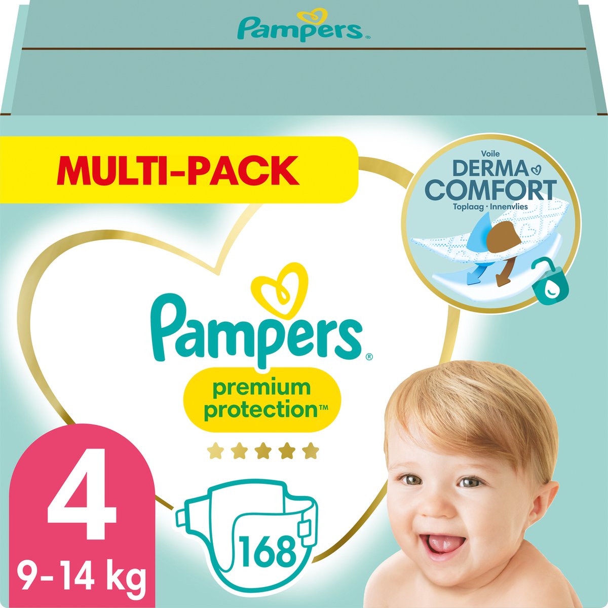 Pampers Premium Protection Taille 4 - 168 Langes - 9kg-14kg | bol