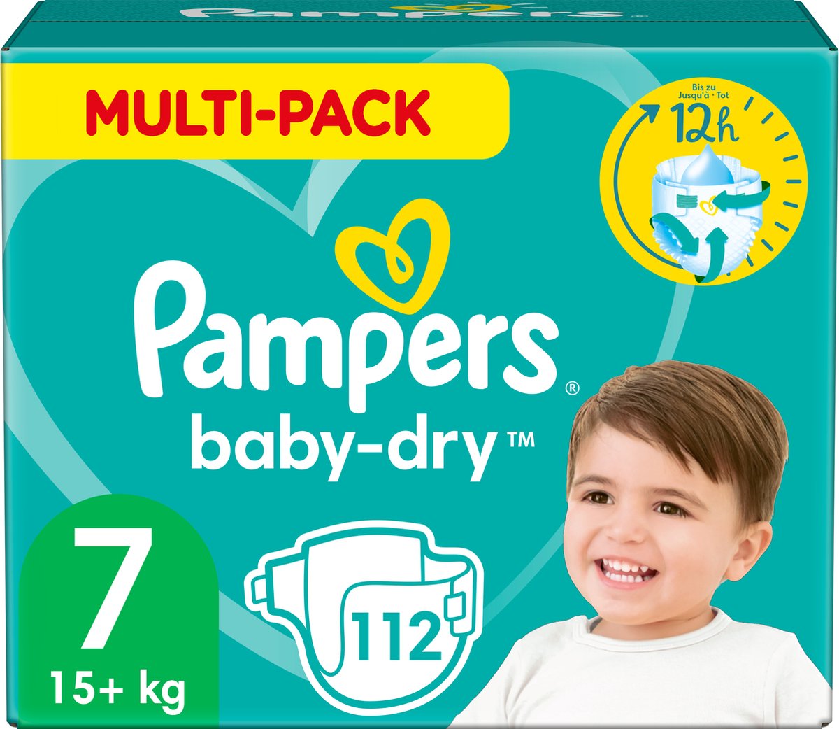 Pampers Baby-Dry Luiers - Maat 7 (+15 kg) - 112 Stuks - Multi-Pack - Pampers