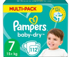 Pampers Baby-Dry Luiers - Maat 7 (+15 kg) - 112 Stuks - Multi-Pack