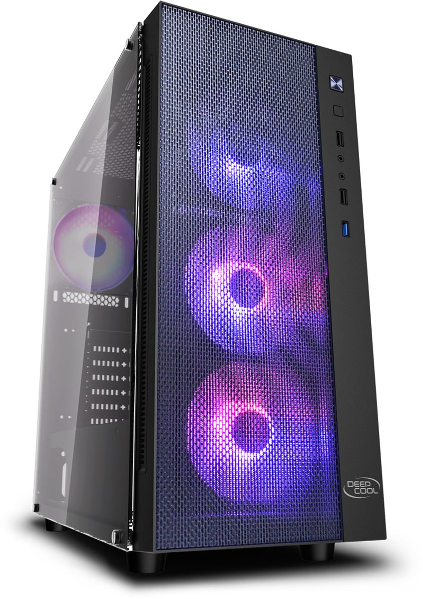 DeepCool MATREXX 55 MESH ADD-RGB 4F - Midi Tower Behuizing - Gehard Glas - Inclusief 4x ARGB Fans - Mesh Front - Zwart