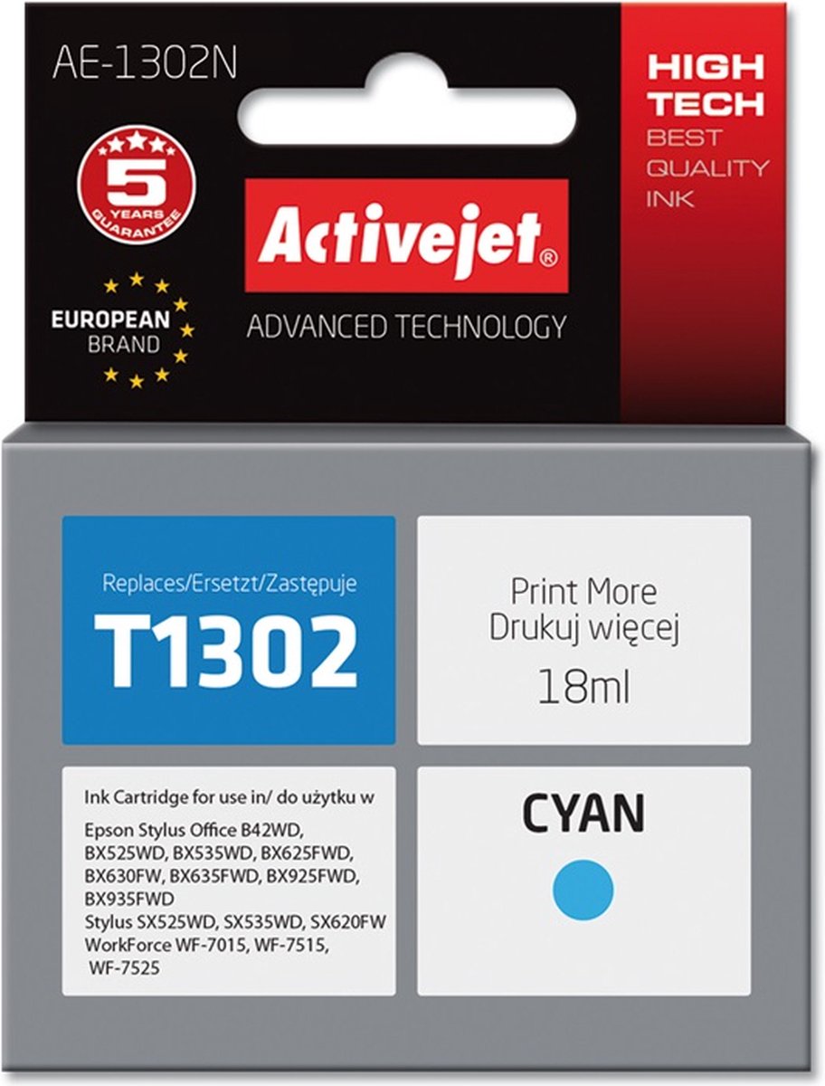 Originele inkt cartridge Activejet AE-1302N Cyaan