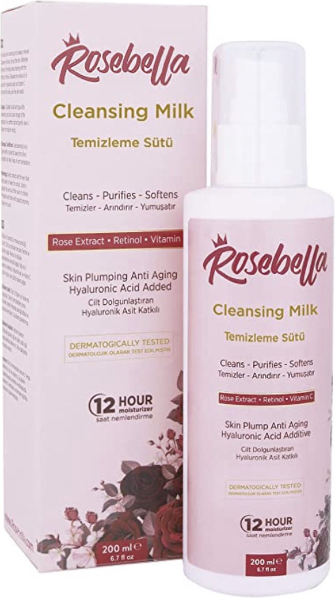 Rosebella | Reinigingsmelk met rozenextract | Anti Aging | 200 ML
