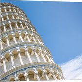 Acrylglas - Toren van Pisa vanaf onder - Italië - 80x80 cm Foto op Acrylglas (Wanddecoratie op Acrylaat)