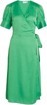 Vila Dress Vinaria S/s Wrap Midi Dress/dc/su 14083215 Green Bee Ladies Size - 40