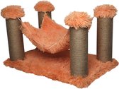 Topmast Krabpaal Fluffy Maui - Perzik - 59 x 39 x 34 cm - Katten Hangmat - Made in EU - Krabpaal voor Katten - Stevig Sisal Touw