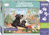 Christmas Lab and Pup Puzzel 1000 Stukjes