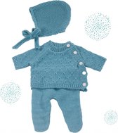 Vêtements de poupée Götz ensemble de vêtements en tricot rétro bleu pour poupée de 30-33cm
