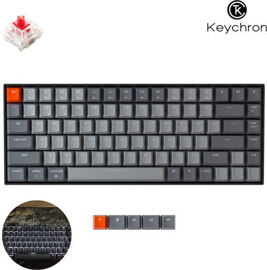 Mechanisch Toetsenbord - Mechanical Keyboard Bluetooth - Keychron K2 Backlight - Red Switch - Hot Swap
