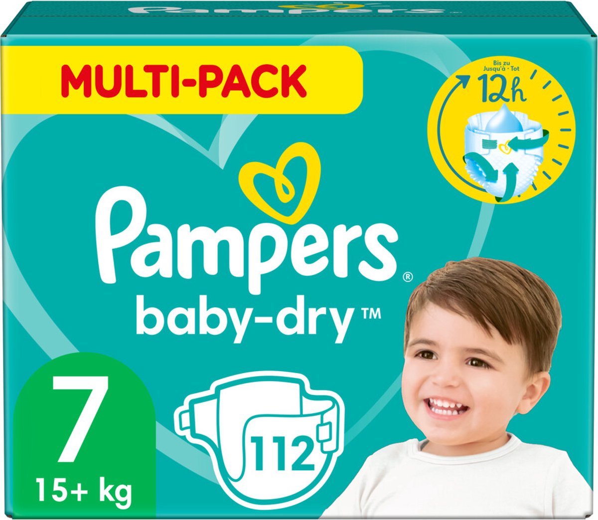 Pampers Baby-Dry Luiers - Maat 7 (+15 kg) - 112 Stuks - Multi-Pack | bol.com