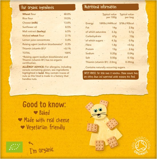 Organix Mini Cheese Crackers (4x20g) - Snack Per Bambini - 11