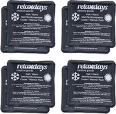 Relaxdays gel pack set van 8 - warmte-koude kompressen - 11x11 cm - gel pads - zwart