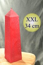 Obelisk Kaars GROOT POLYMICO rood, hoogte: 24 cm - BEKIJK VIDEO