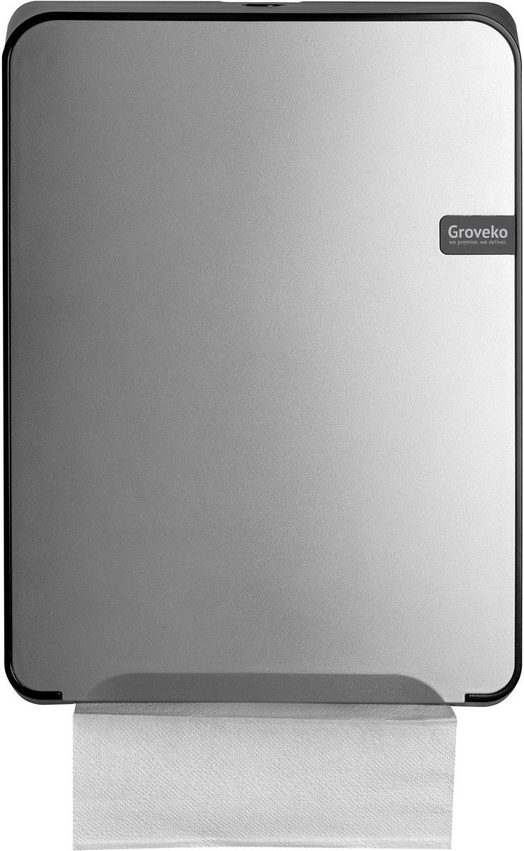 Quartz Vouwhanddoekdispenser C-vouw en multifold zilver