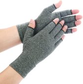 Reuma Compressie Vingerloze Handschoenen Artritis Gloves Grijs - Set van 2
