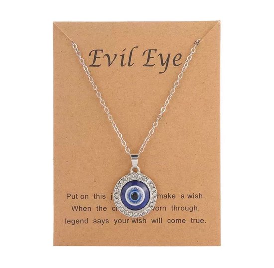 Akyol - Evileye – evil – eye – blauwe evileye – ketting – ketting blauwe oog - geluks ketting - unisex – bescherming – diepe blauw -boze oog ketting -turkse oog -nazar boncuk -sinterklaas cadeau ketting - cadeau voor vriendin - best fri