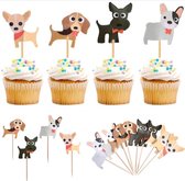 Akyol - Honden prikkers - cocktailprikkers -verjaardag prikker -cup cake prikker Hond - Dieren- 12 stuks - cake - taart -verjaardag cup cake topper Verschillende honden -cocktail prikker -cocktailprikker hond – dier -verjaardag topper – dieren ve