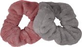 Jessidress® Elastieken Sterke Haar elastieken XL Scrunchies - Grijs/Roze