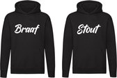 Braaf & Stout 2 Hoodies | Twee truien | Lief | Ondeugend | Stom | Dom | Kinderen | Relatie | Vriend | Vriendin | Trui | Hoodie