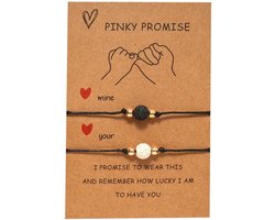 Akyol - Vriendschapsarmband - Afstelbaar - Ying Yang - Pinky promise - BFF - cadeau voor hem en haar - cadeau voor valentijn vrienden - relatie armband - 2 stuks - vriendschapsarmband - vriendin cadeau - armband - friendship bracelet gift - 30 cm