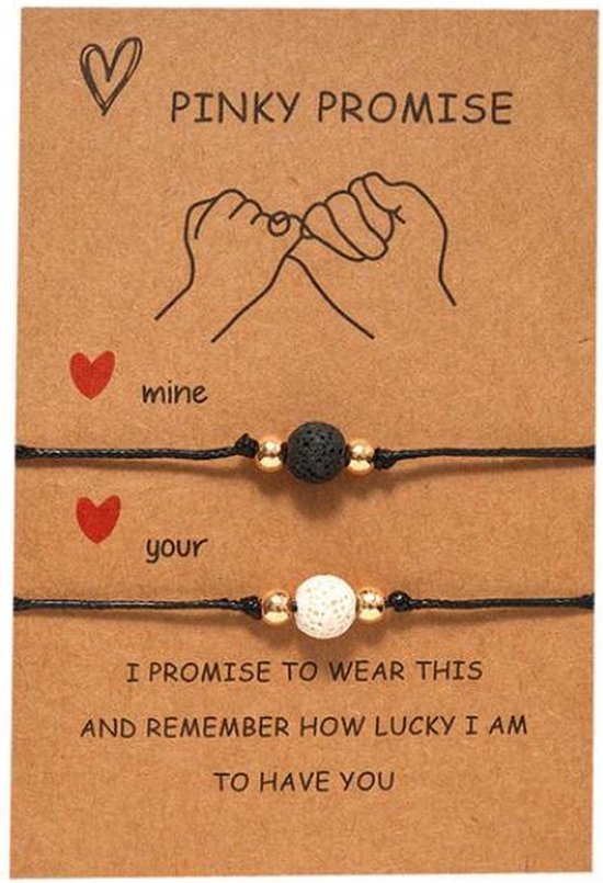 Akyol - Vriendschapsarmband - Afstelbaar - Ying Yang - Pinky promise - BFF - cadeau voor hem en haar - cadeau voor valentijn vrienden - relatie armband - 2 stuks - vriendschapsarmband - vriendin cadeau - armband - friendship bracelet gift - 30 cm