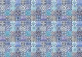 Fotobehang - Vlies Behang - Kleurrijke Tegels Mozaiek - 254 x 184 cm