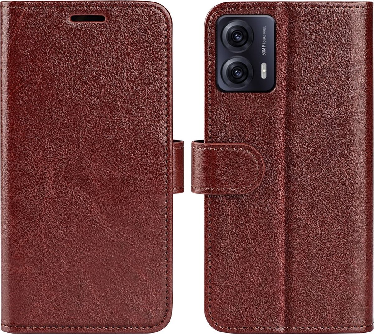 Mobigear Telefoonhoesje geschikt voor Motorola Moto G53 5G Hoesje | Mobigear Basic Bookcase Portemonnee | Pasjeshouder voor 3 Pasjes | Telefoonhoesje voor Pinpas / OV Kaart / Rijbewijs - Bruin