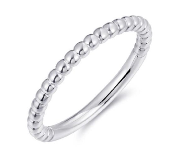 Schitterende Zilveren Stapel Bolletjes Ring 17.25 mm. (maat 56) | Damesring |Aaanschuifring| Jonline
