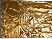 Dibond - Gekreukelde Gouden Stof - 80x60 cm Foto op Aluminium (Met Ophangsysteem)