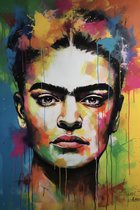 Poster Frida Kahlo - Abstract Portret - Moderne Kunst - Wanddecoratie - Interieur Design - 51x71 - YR - Geschikt om in te lijsten