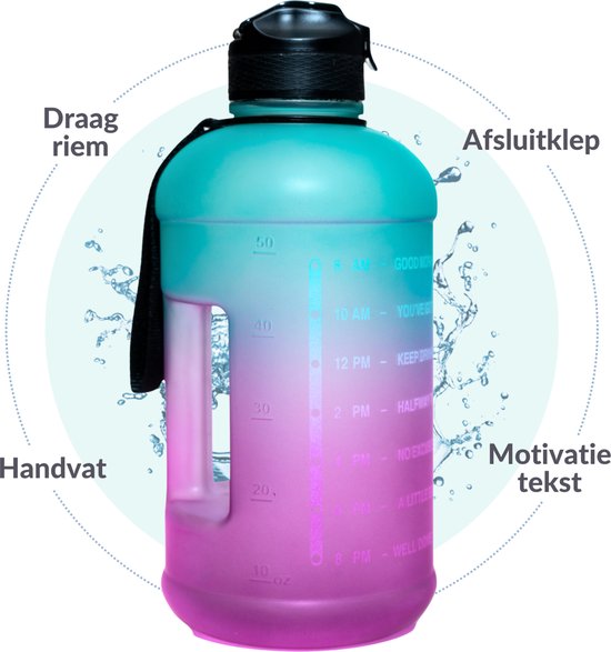 Opa Pardon hoofdonderwijzer Quality Needz - Bidon - Drinkfles Met Rietje - Stevig Handvat - 2 Liter -  Sportfles -... | bol.com