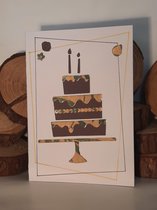 Wenskaarten met envelop - HANDGEMAAKT - Taarten met glans - Verjaardag/Gefeliciteerd