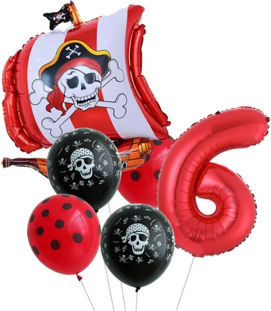Folieballon XL - Happy Birthday Piratenschip Folieballon XL - Happy Birthday Piratenschip