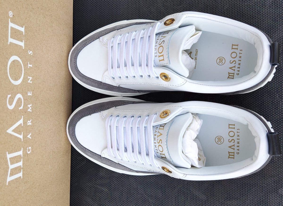 Mason Garments - Tia low - suède/leather cortex/white - grijs/wit - maat 38  | bol