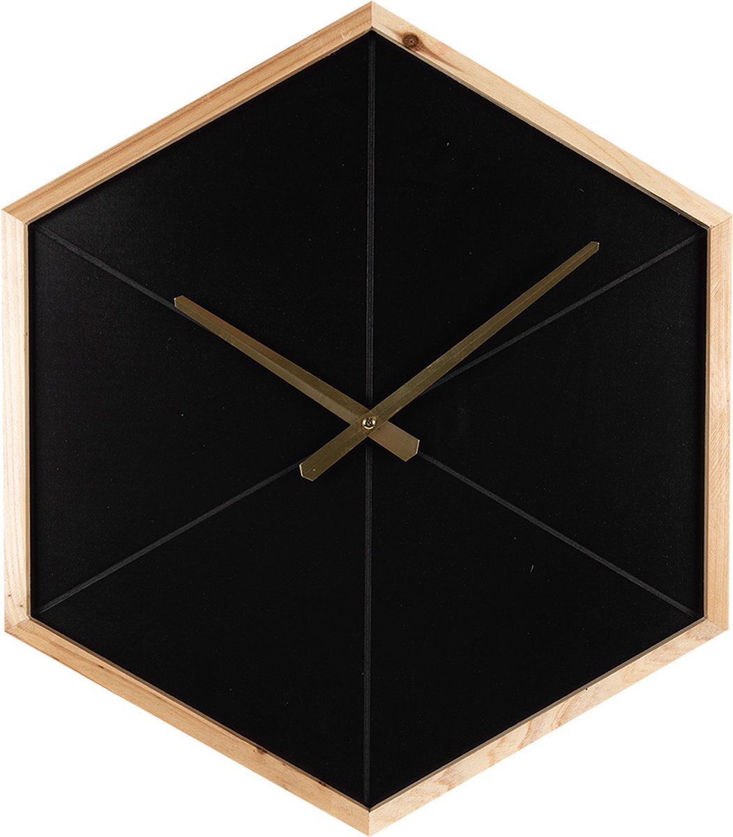 Wandklok 50 cm Zwart Bruin Hout