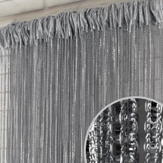 Glow Thuis - Elegante zilver grijs Draadgordijnen - hoogwaardig polyestergaren - 300x250 cm + Gratis Embrasse