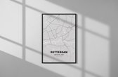 Rotterdam, Nederland - Kaart - Stadskaart - Poster - Formaat: 70x50 cm