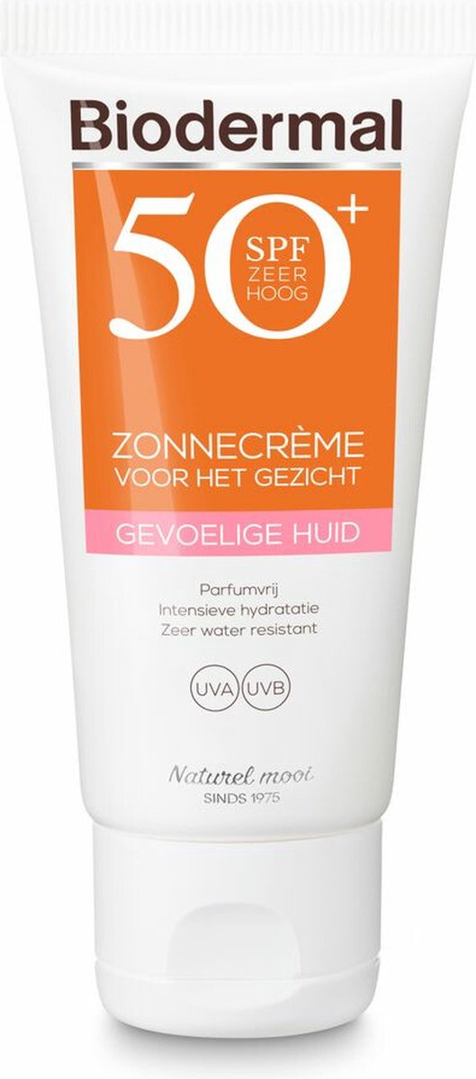Goedkoopste 2x Biodermal Gevoelige Huid Zonnecrème Gezicht SPF 50 50 ml