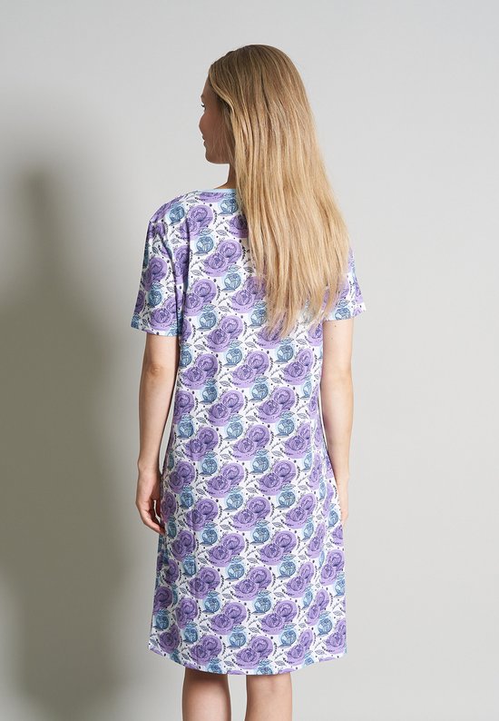 Chemise de nuit pour femme Gotzburg - Manches courtes - Floral - Taille 44