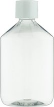 Lege plastic fles 500 ml PET apothekersfles transparant - met witte dop - set van 10 stuks - Navulbaar - leeg