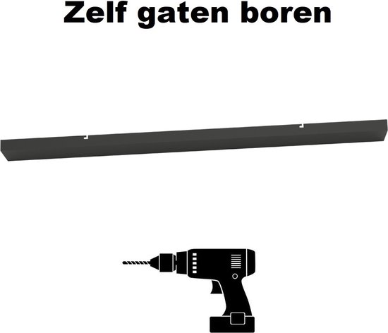 Montagebalk 100cm Zwart (zonder gaten) - 100x10cm - zelf gaten boren > montageplaat zwart | montagebalk zwart | plafondplaat zwart | plafondbalk zwart | lampen hang zwart | hanglamp zwart | hanglamp eetkamer zwart | hanglamp keuken zwart