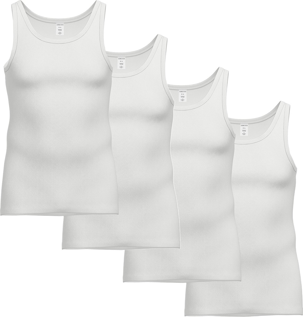 Ammann Heren onderhemd 4 pack Cotton dubbelrib