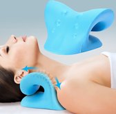 Nekstretcher - Massagekussen - Shiatsu massagekussen - Voor rug en nekklachten - Nek stretcher - Neck releaser - Massage apparaat - Incl NL handleiding - Blauw
