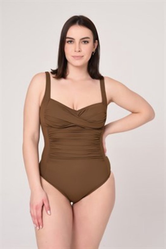Maillot de bain - Maillot de bain gainant détaillé - Mode maillots de bains femme de Luxe - Vert armée - Taille 48