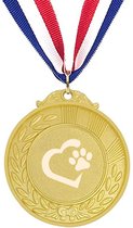 Akyol - hondenpoot medaille goudkleuring - Honden - honden liefhebbers - hond sleutelhanger - dieren - huisdier cadeau - honden - dogs keychain - hondenaccessoires - hondenspeelgoed