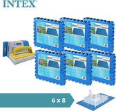 Intex - Value pack - Dalles de piscine - 6 packs de 8 dalles - 12m² & Brosse à récurer WAYS
